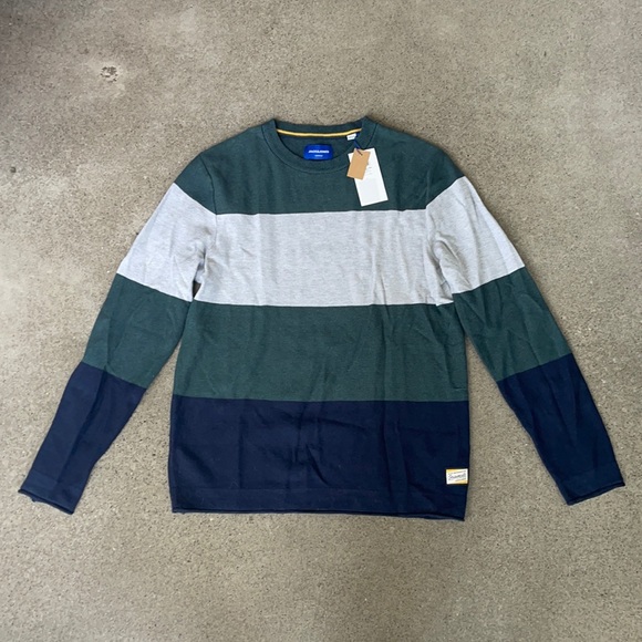 *NWT* Jack & Jones Striped Crew Neck - Picture 1 of 3